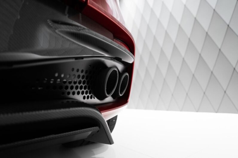 Aston Martin DBS Coupé 2024 for Sale – Q-Supernova Red, 21″ Forged Wheels, Carbon Fiber Trim, Bang & Olufsen, 725 HP V12, Sport Seats