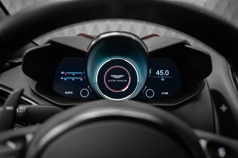 Aston Martin DBS Coupé 2024 for Sale – Q-Supernova Red, 21″ Forged Wheels, Carbon Fiber Trim, Bang & Olufsen, 725 HP V12, Sport Seats