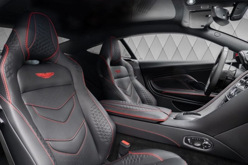 Aston Martin DBS Coupé 2024 for Sale – Q-Supernova Red, 21″ Forged Wheels, Carbon Fiber Trim, Bang & Olufsen, 725 HP V12, Sport Seats