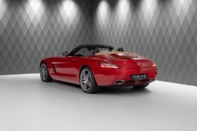 Mercedes-Benz SLS AMG 6.2 V8 Roadster 2011 for Sale – Sapphire Red, Beige Leather, Carbon Trim
