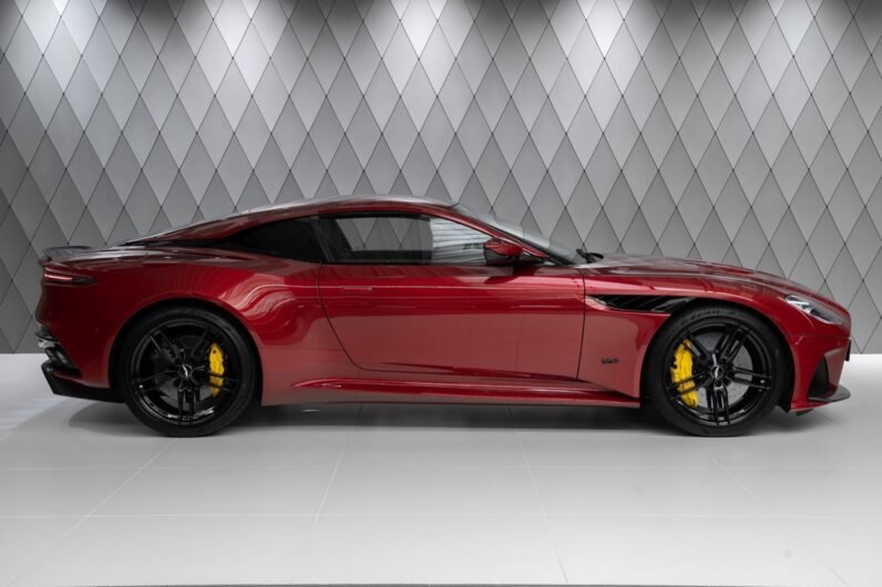 Aston Martin DBS Coupé 2024 for Sale – Q-Supernova Red, 21″ Forged Wheels, Carbon Fiber Trim, Bang & Olufsen, 725 HP V12, Sport Seats