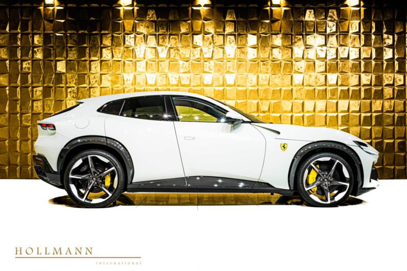 Ferrari Purosangue 2025 for Sale – Bianco Cervino, 725 HP V12, Carbon Pack, Panoramic Roof, Massage Seats & Surround View