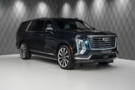 Cadillac Escalade ESV 2025 – Galactic Gray, 24″ Polished Wheels, 55″ Curved Display, Night Vision, AKG 36 Speakers, Massage Seats