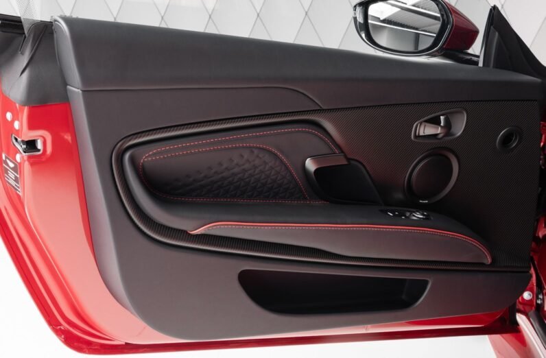 Aston Martin DBS Coupé 2024 for Sale – Q-Supernova Red, 21″ Forged Wheels, Carbon Fiber Trim, Bang & Olufsen, 725 HP V12, Sport Seats