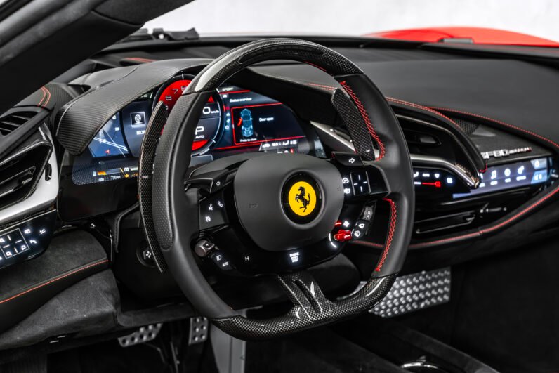 For Sale: Ferrari SF90 Stradale 2025 – Rosso Corsa, Black/Red Interior, 986 HP Hybrid