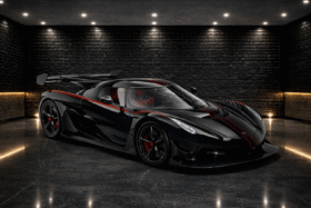 Koenigsegg Jesko Attack 2024 for Sale – Clear Carbon Fibre / Red Exterior, Lingonberry Alcantara Interior, 1,600 HP V8, 9-Speed LST