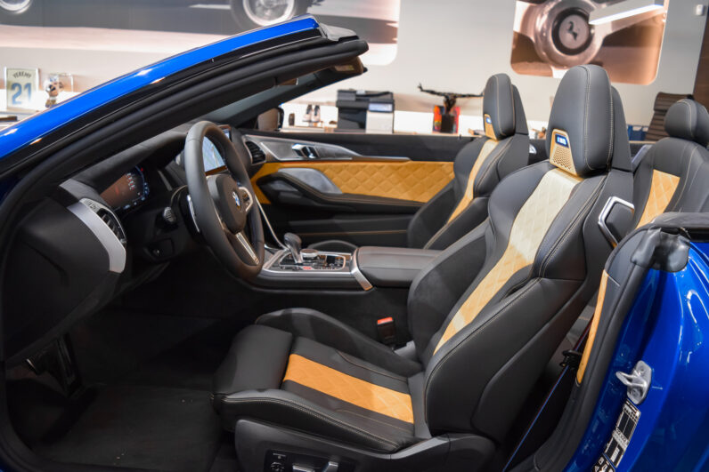 For Sale: BMW M8 Cabrio 2025 – Marina Bay Blue, Merino Black/Beige, 625 HP V8 Twin-Turbo